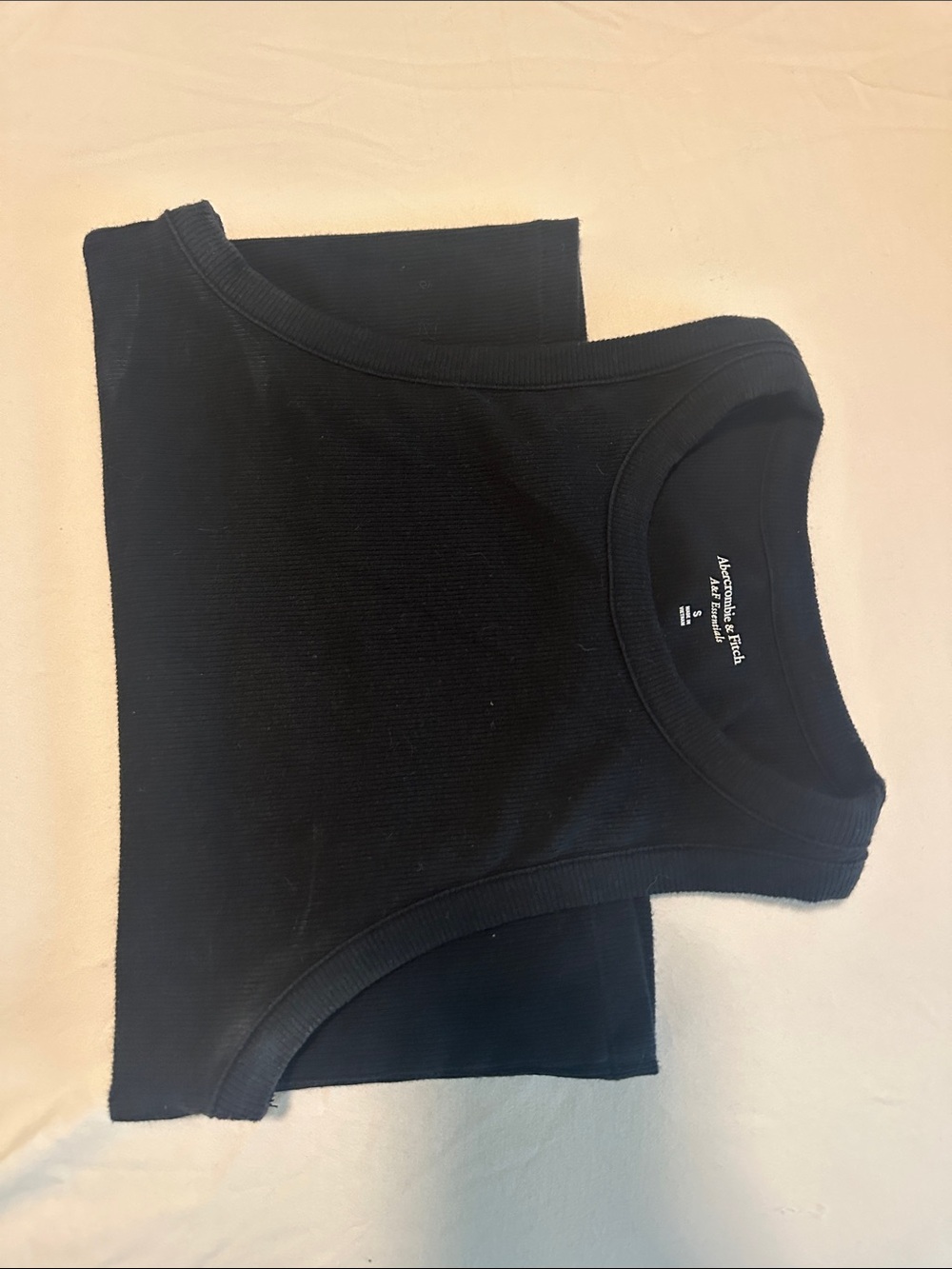 Abercrombie & Fitch Black Ribbed Cropped Tank